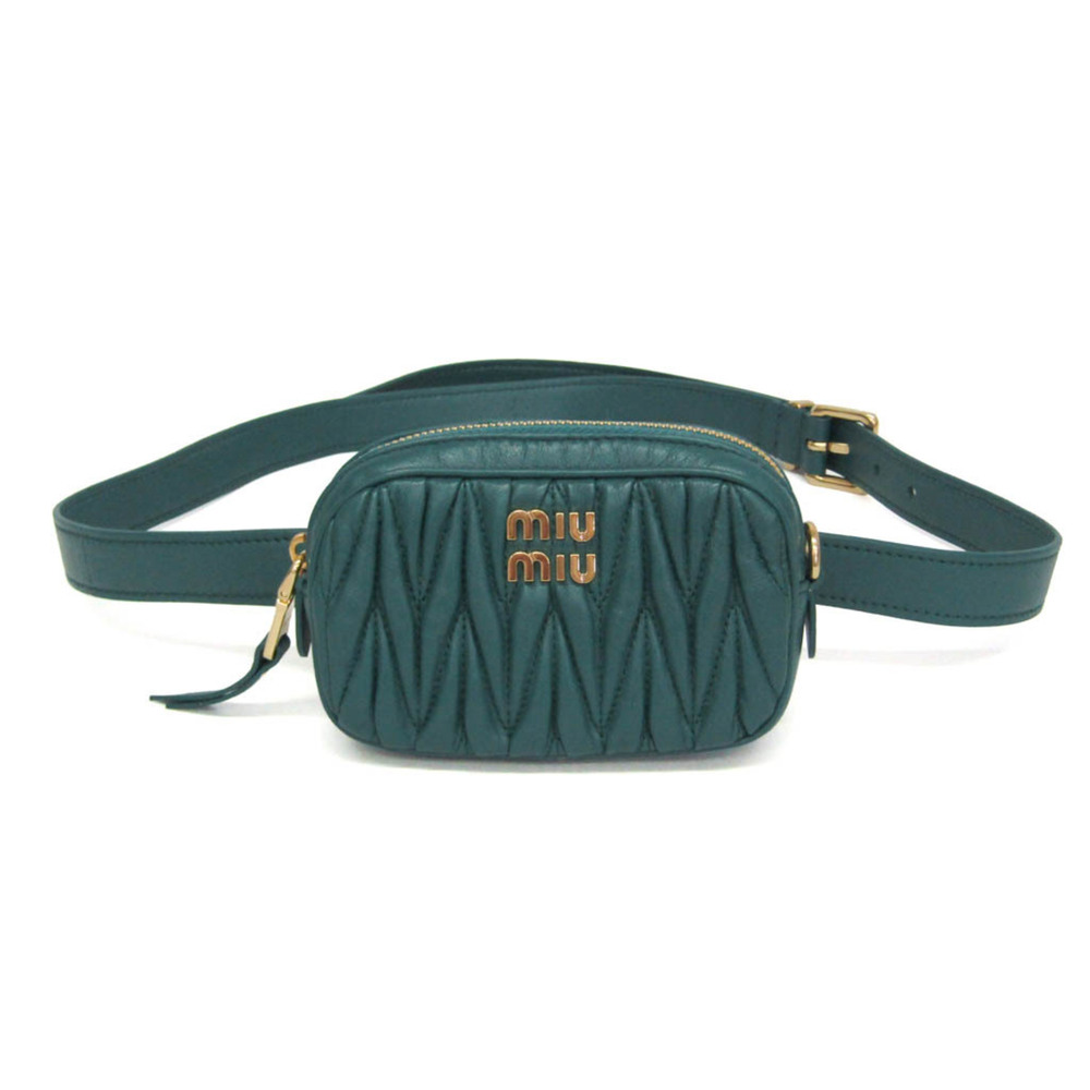 Miu Miu Matelasse Belt Bag Mini 5CC568 Women's Leather Fanny Pack,Sling Bag G...